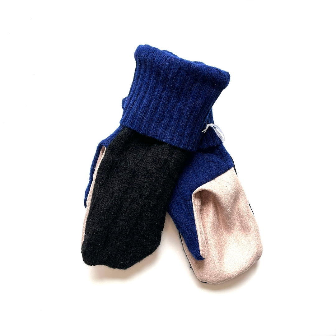 Black & Blue with Pink Mittens