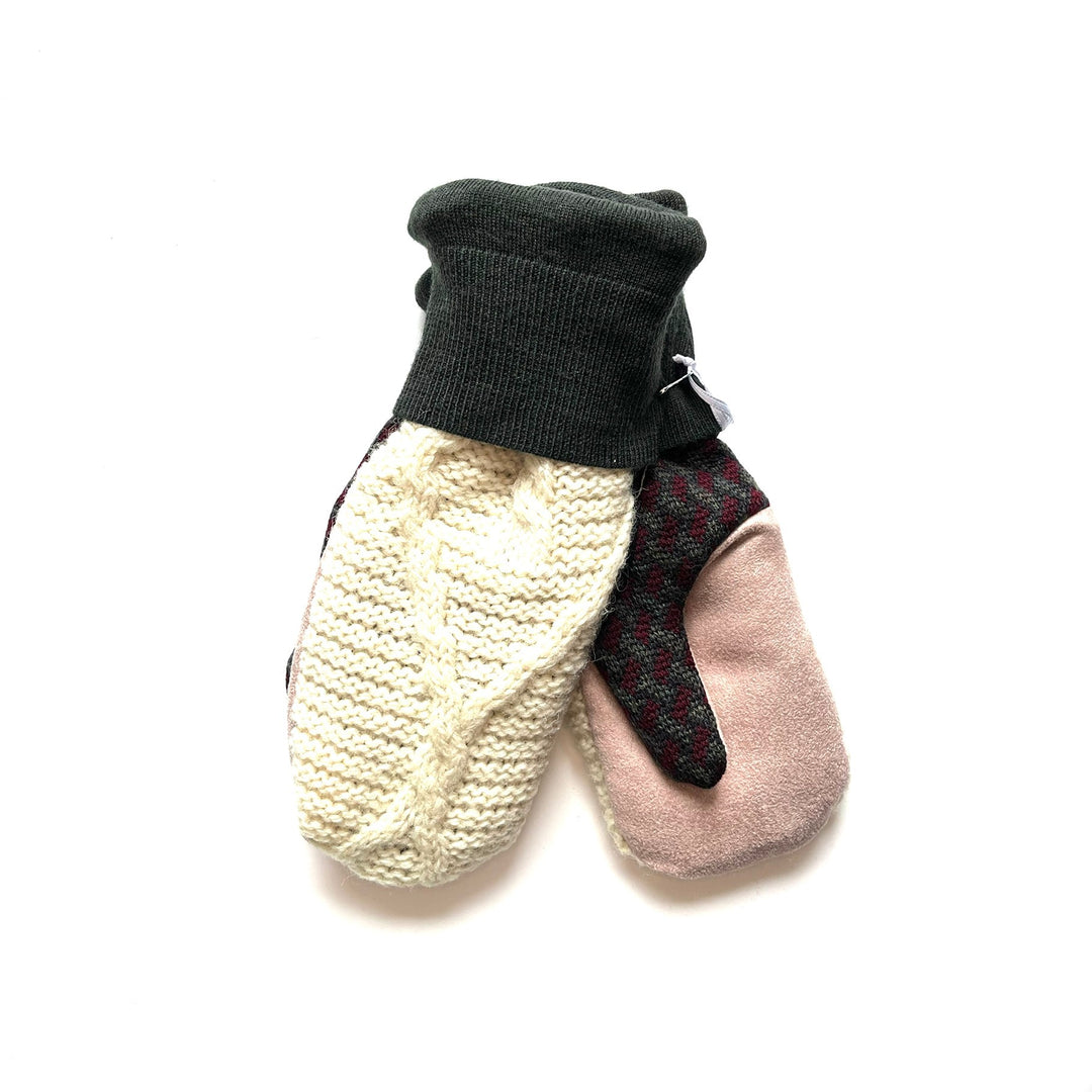 Cream & Green with Pink Mittens