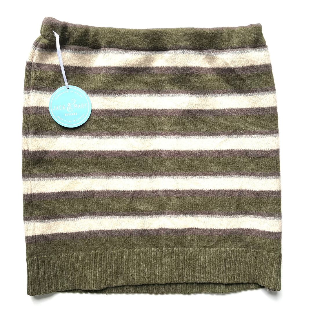 Green and White Striped Bun Warmer Skirt