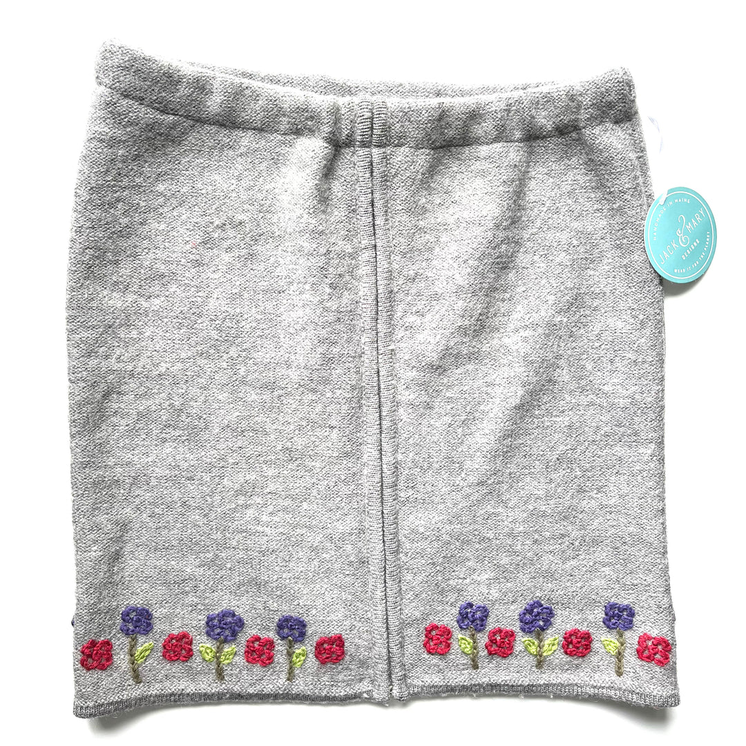 Grey with Flower Pattern Bun Warmer Skirt