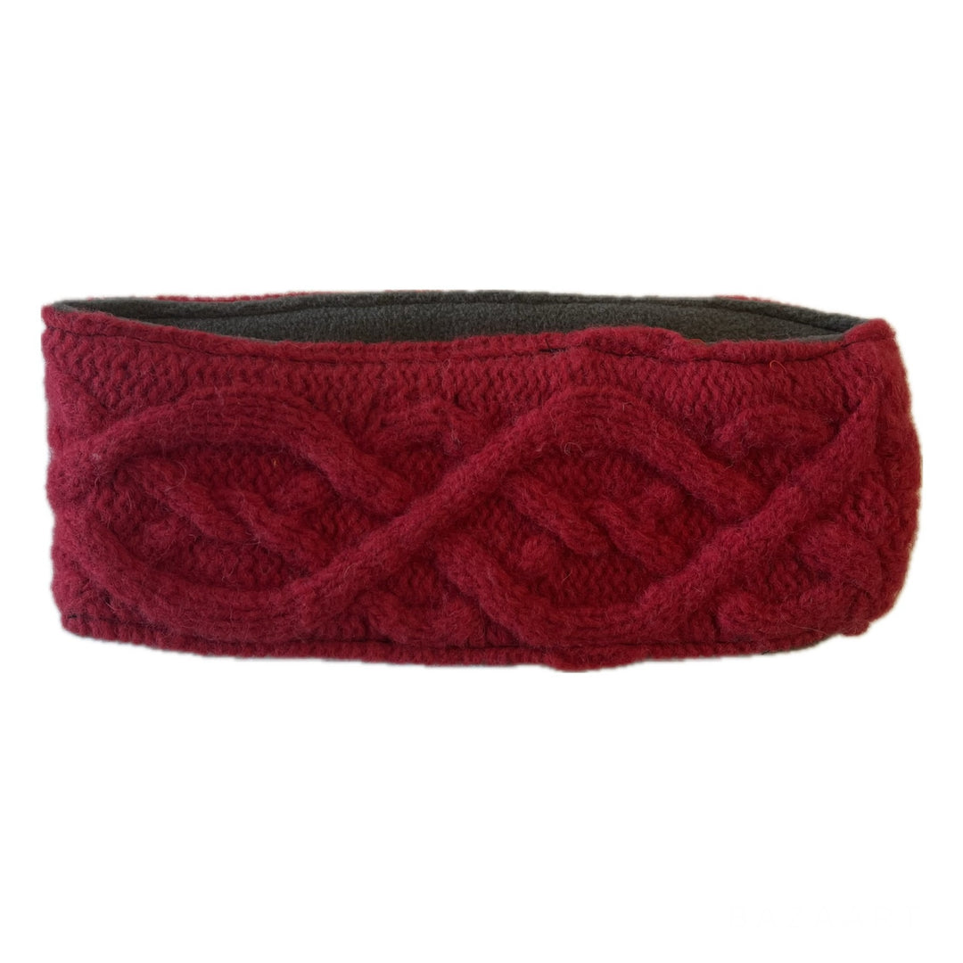 Red Cable Knit Headband