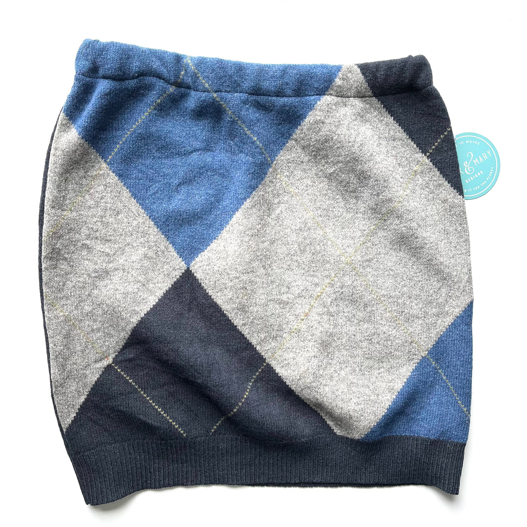 Blue & Grey Argyle Pattern Bun Warmer Skirts