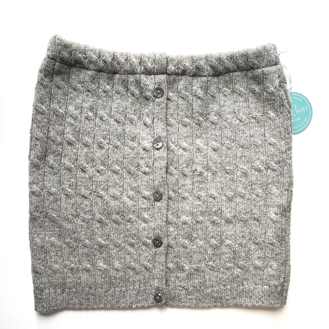 Grey Cable Knit Bun Warmer Skirt