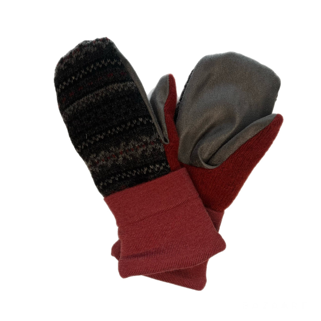 Womens Driving Mittens Grey Nordic
