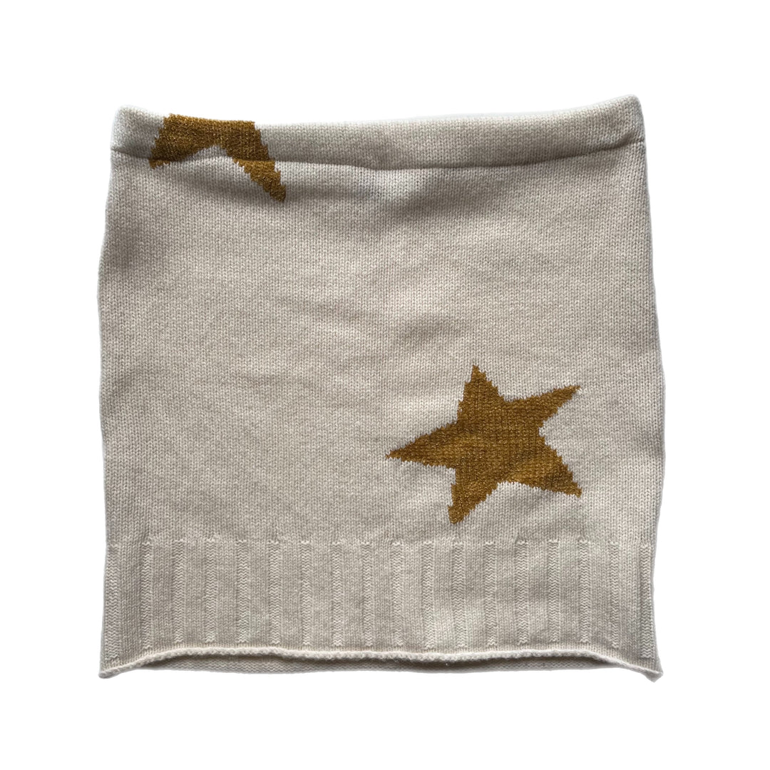Womens Bun Warmer Skirt Beige with Gold Stars