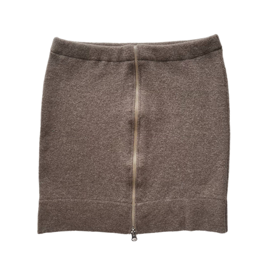 Womens Beige with Zipper Bun Warmer Skirt