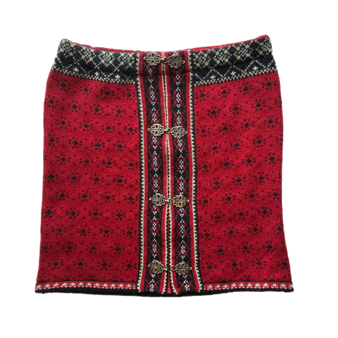 Womens Black and Red Bun Warmer Skirt