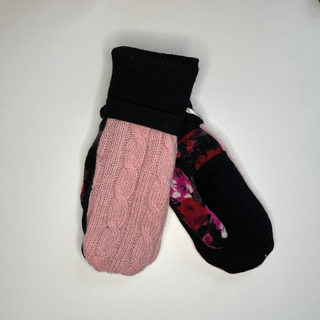 Pink & Black Mittens