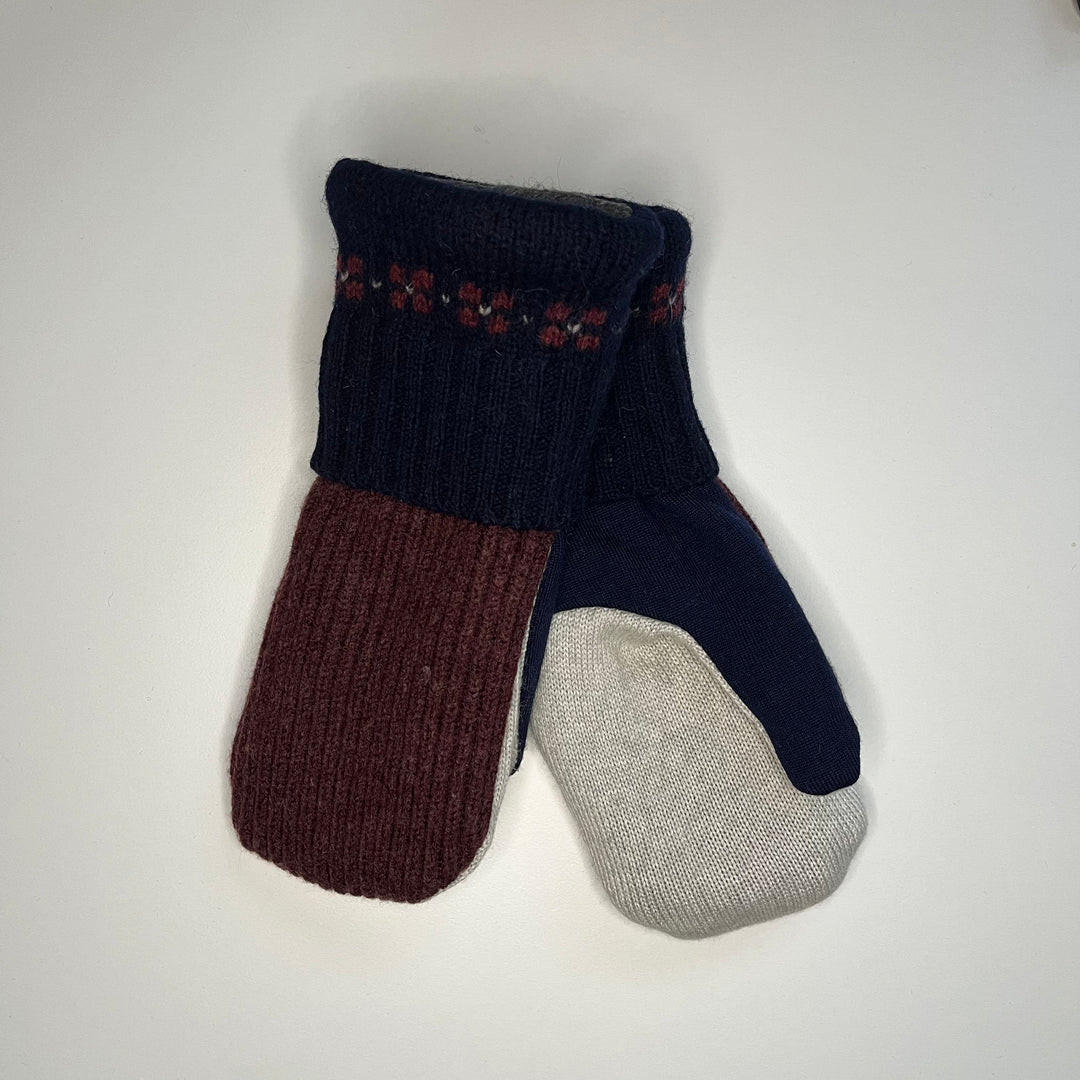 Blue & Maroon Mitttens