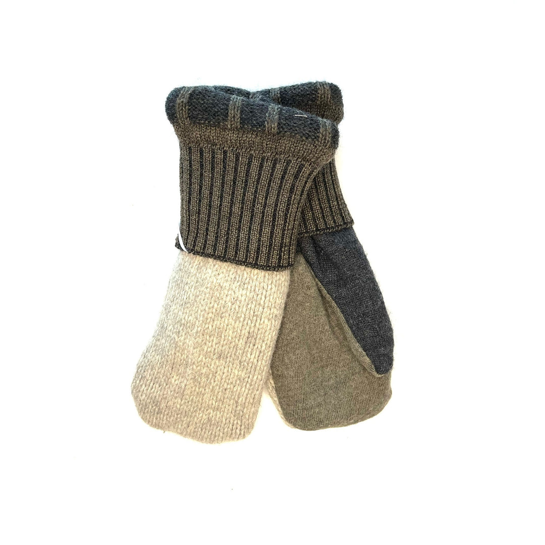 Grey & Green Mittens