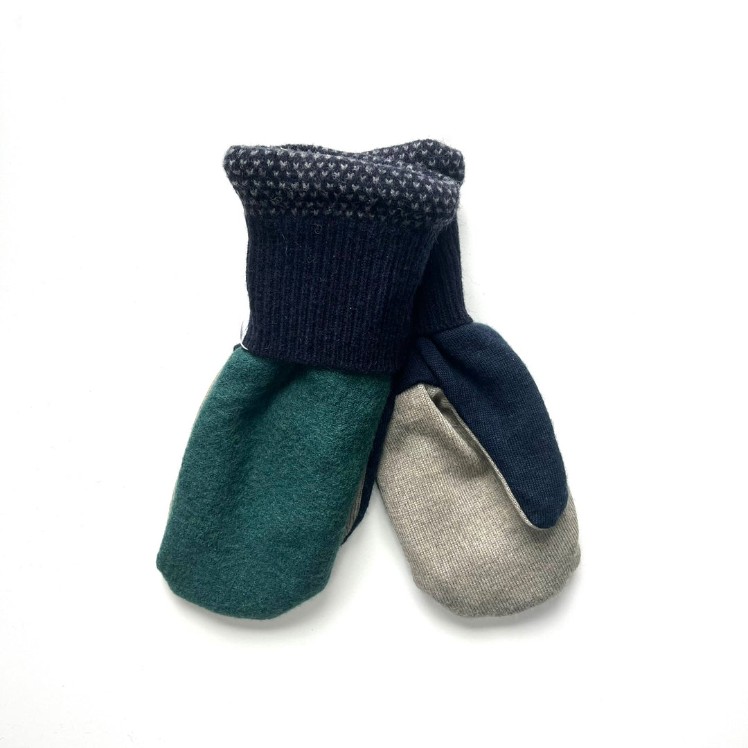 Green and Blue Womens Mittens