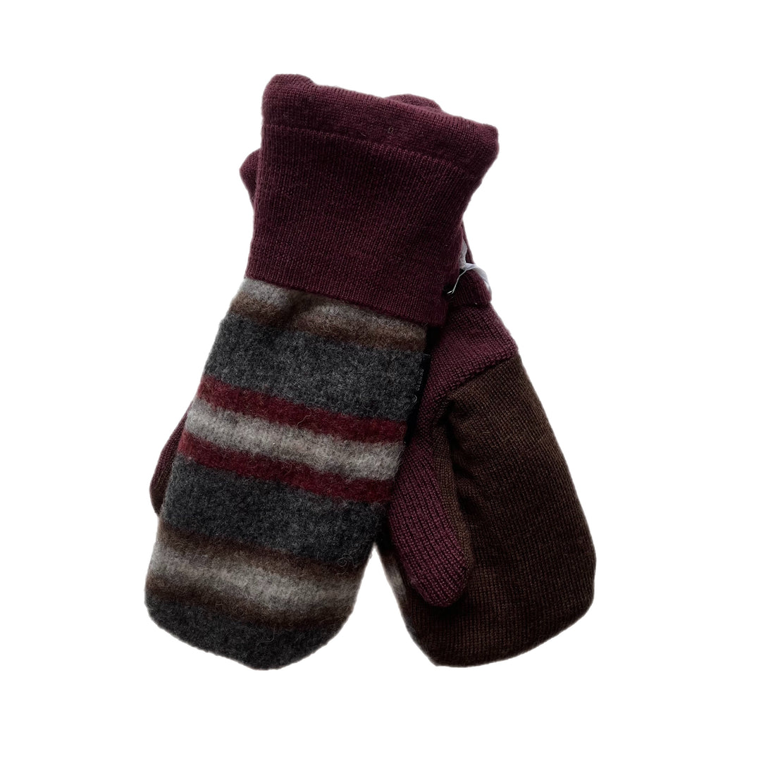 Maroon and Brown Womens Mittens