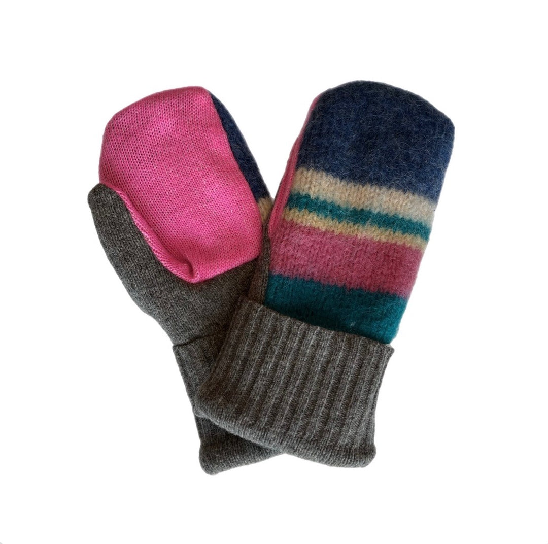 Blue and Pink Womens Mittens