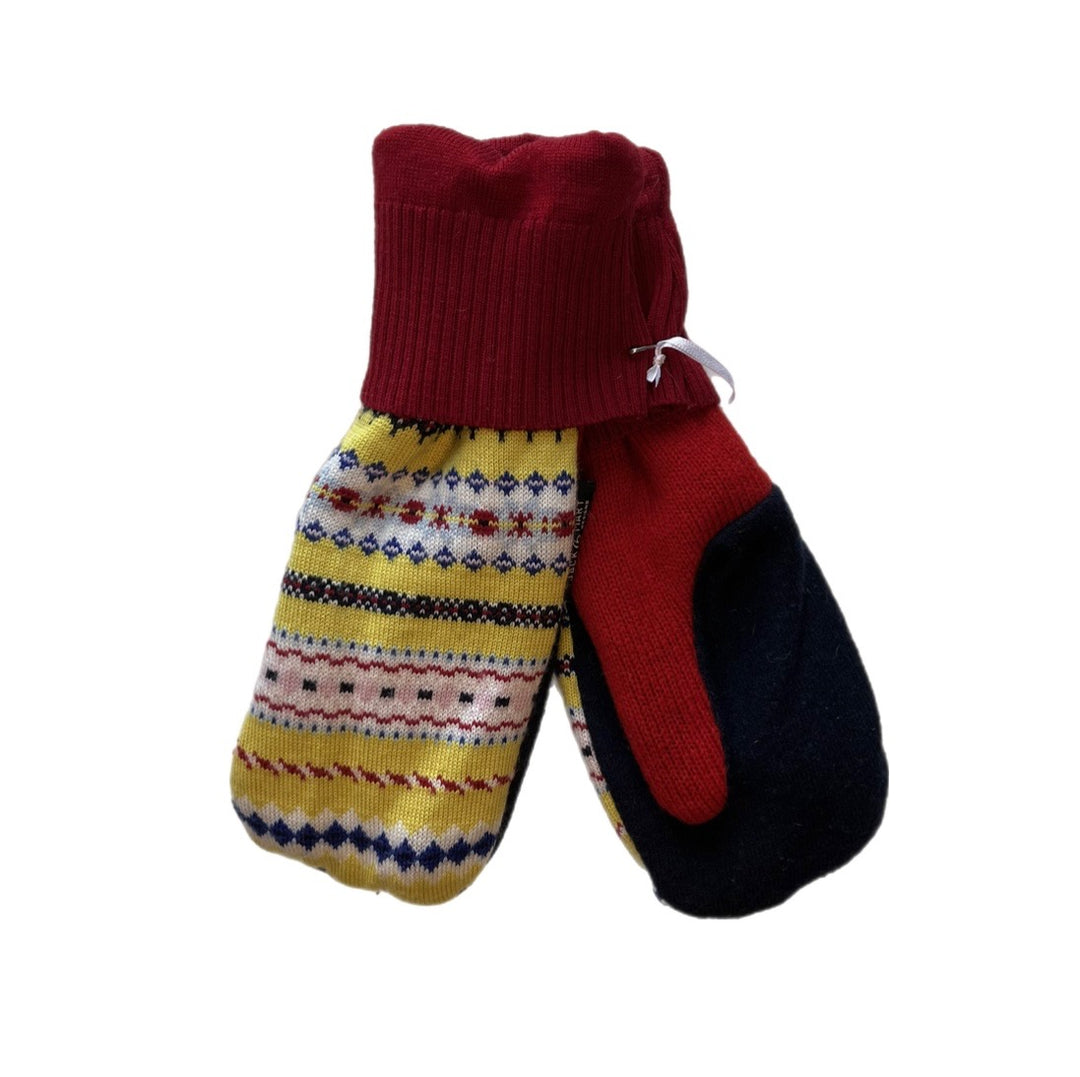 Womens Red and Yellow Mittens