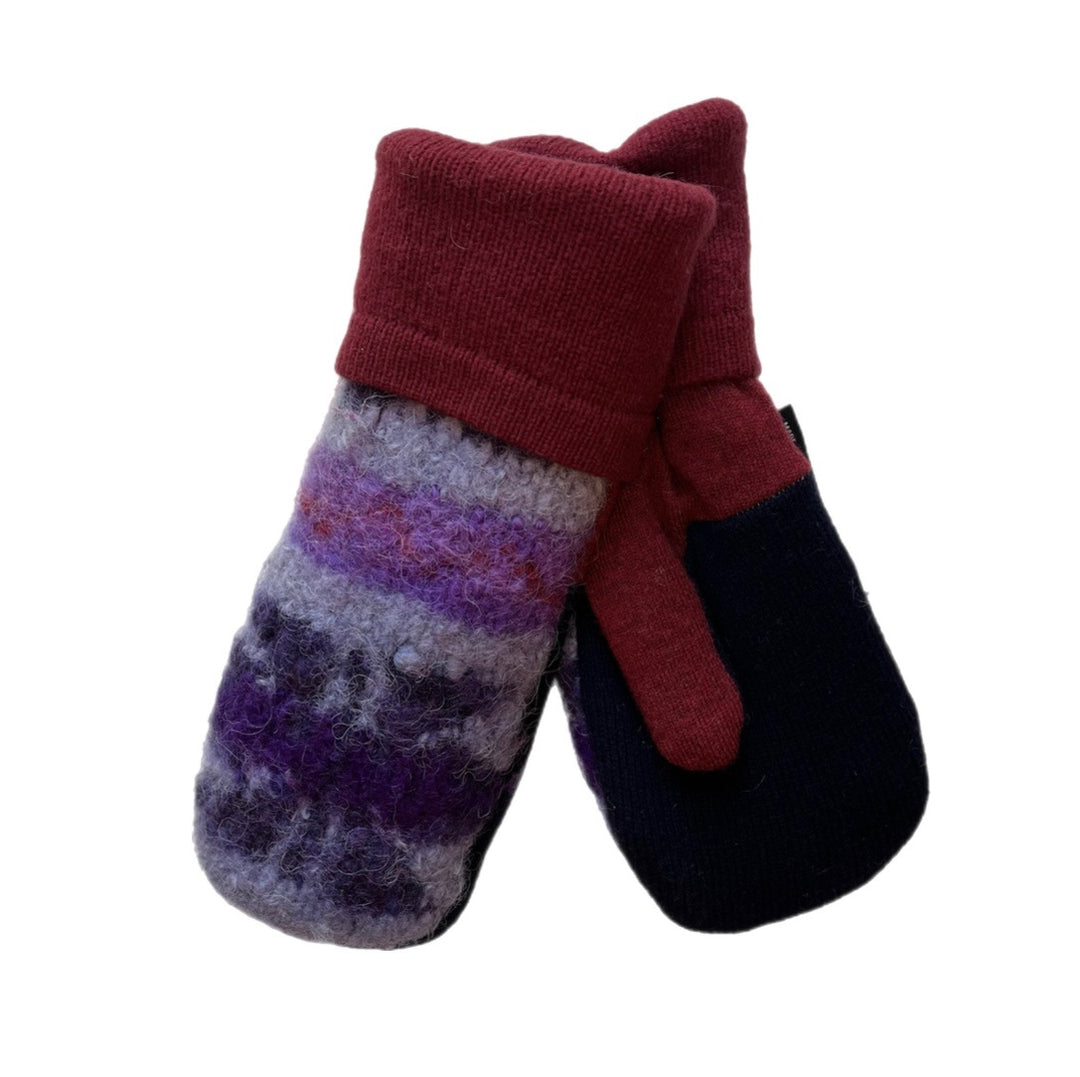 Womens Red and Purple Mittens
