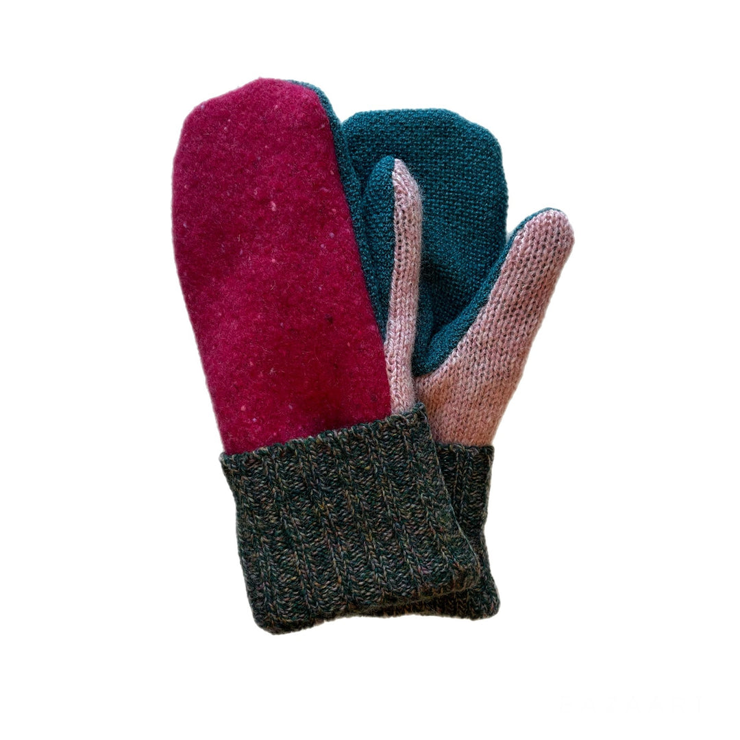 Womens Pink and Blue Mittens
