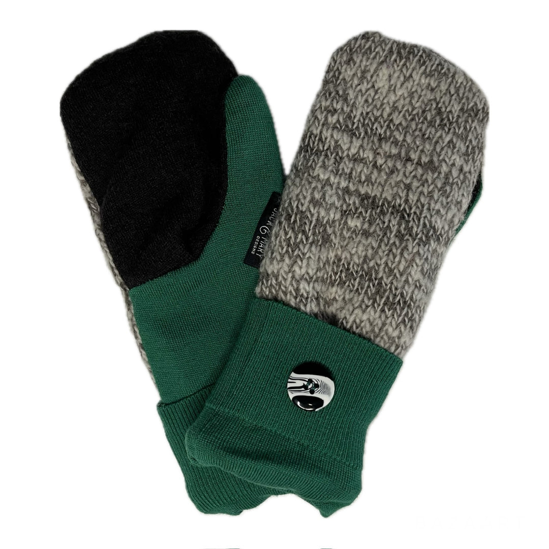 Womens Brown and Green Mittens