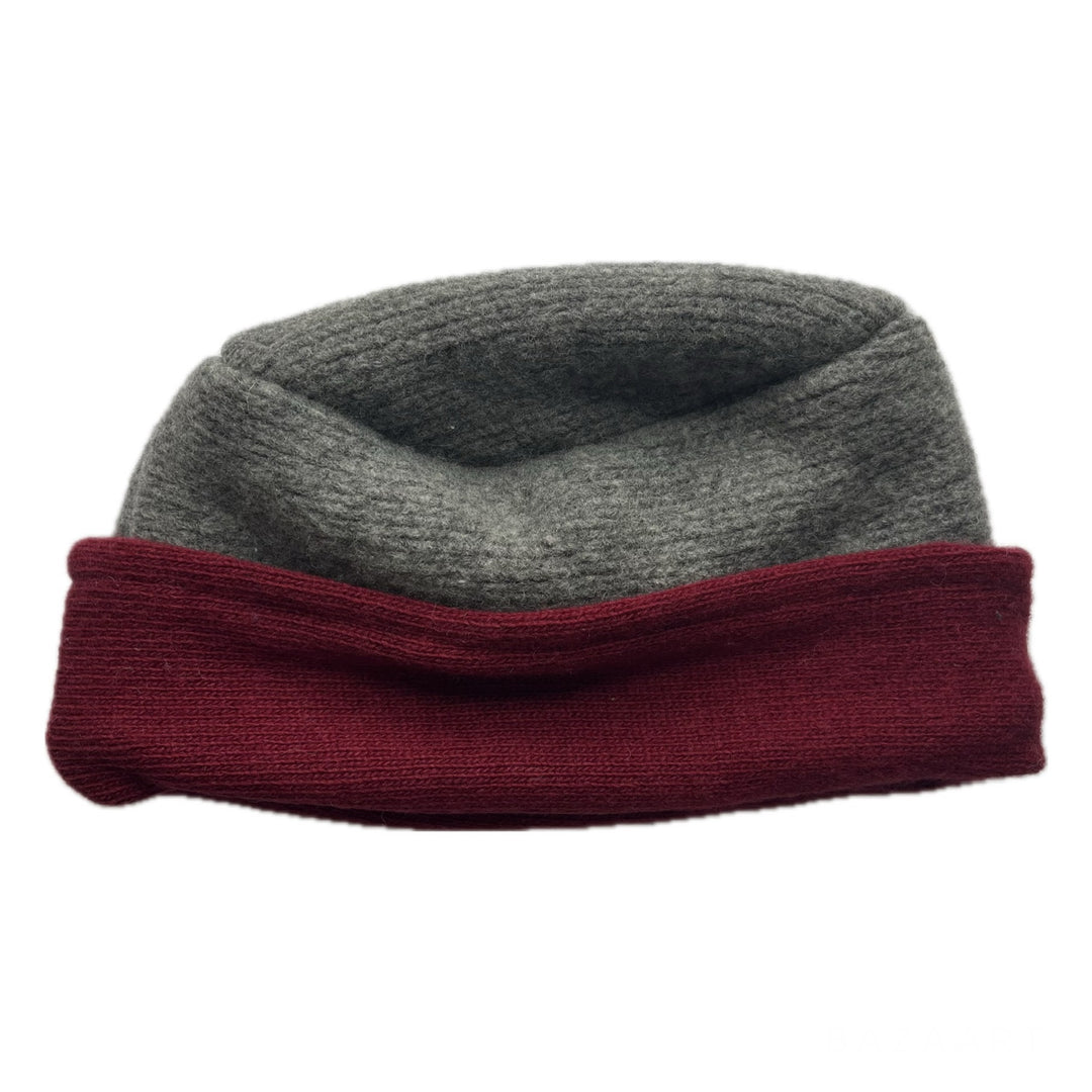 Kids Hat Grey with Dark Red Band