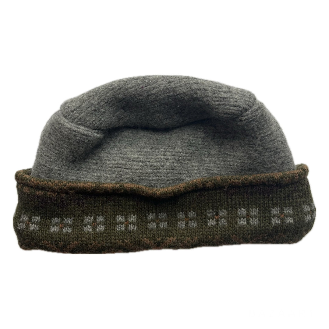 Kids Hat Grey with Green Nordic Band