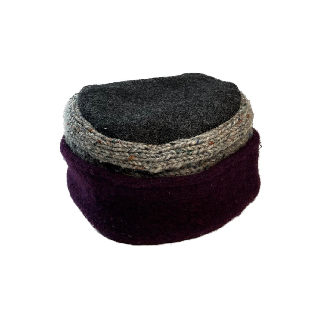 Womens Purple and Grey Hat