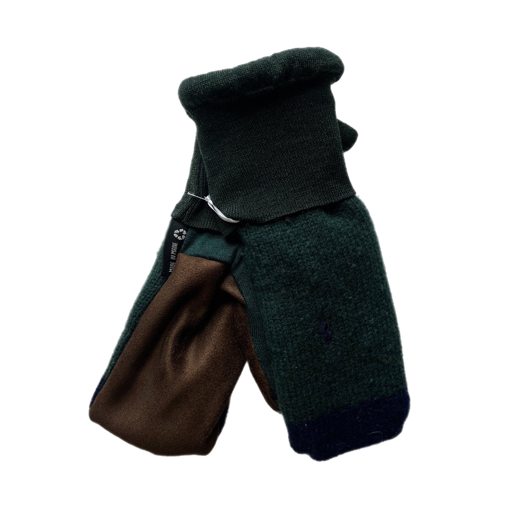 Green and Brown Mens Driving Mittens