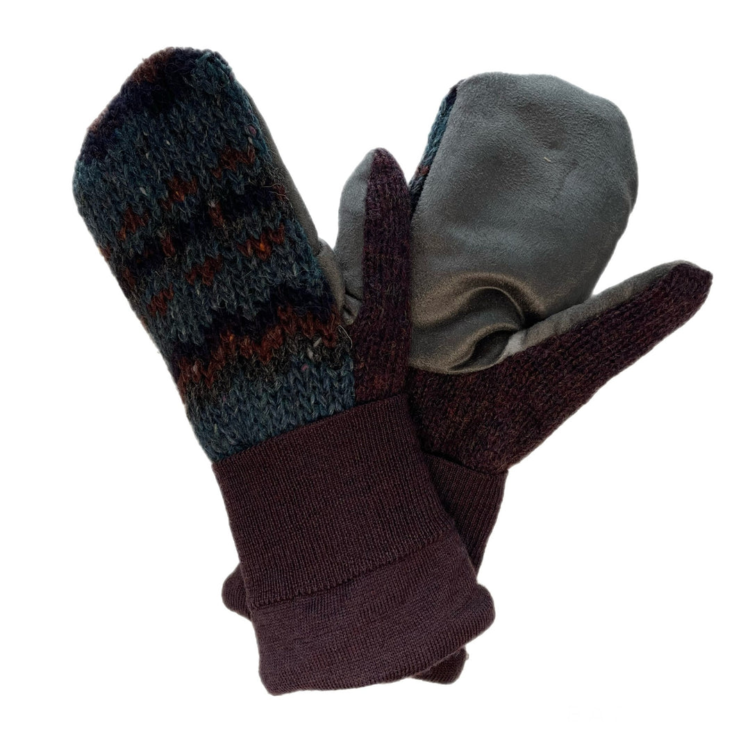 Blue Nordic Mens Driving Mittens