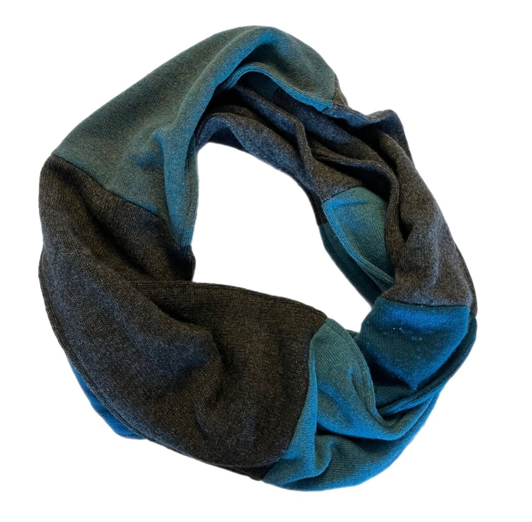 Blue and Grey Circle Scarf