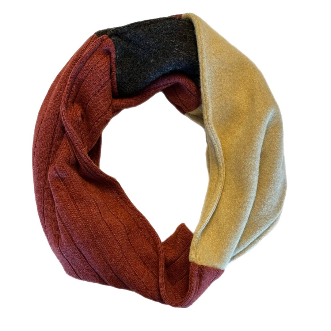 Rust and Beige Circle Scarf