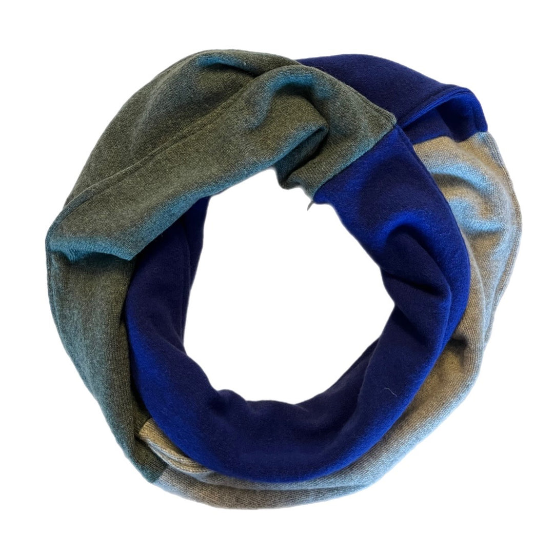 Blue and Grey Circle Scarf