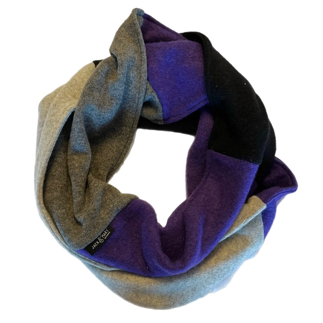 Cashmere Circle Scarf Purple & Grey 216