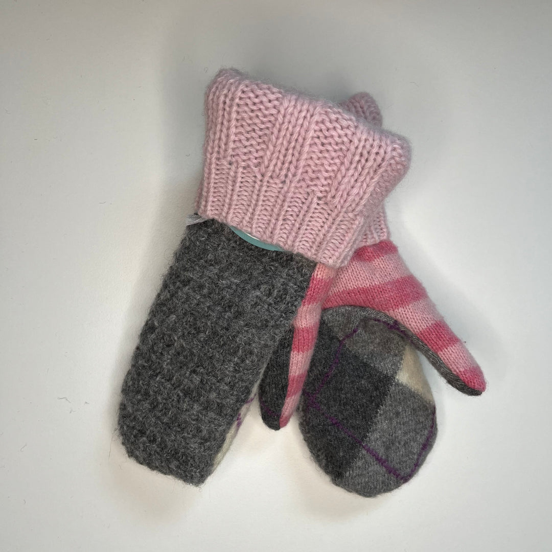 Pink & Grey Mittens