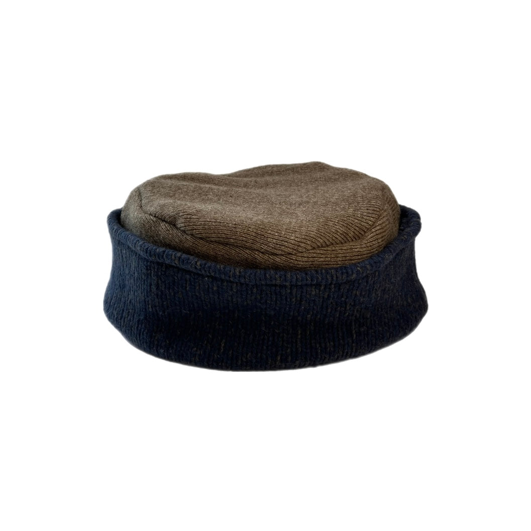Womens Beige and Blue Hat