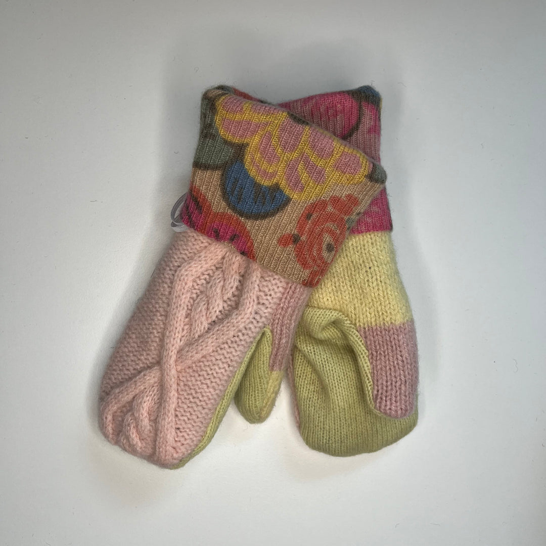 Pink & Yellow Mittens