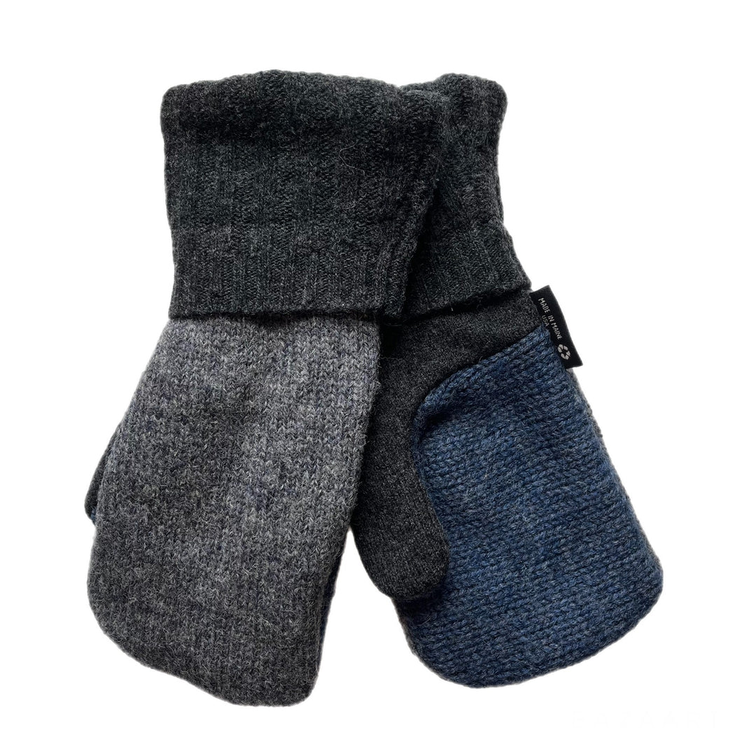Grey and Blue Mens Mittens