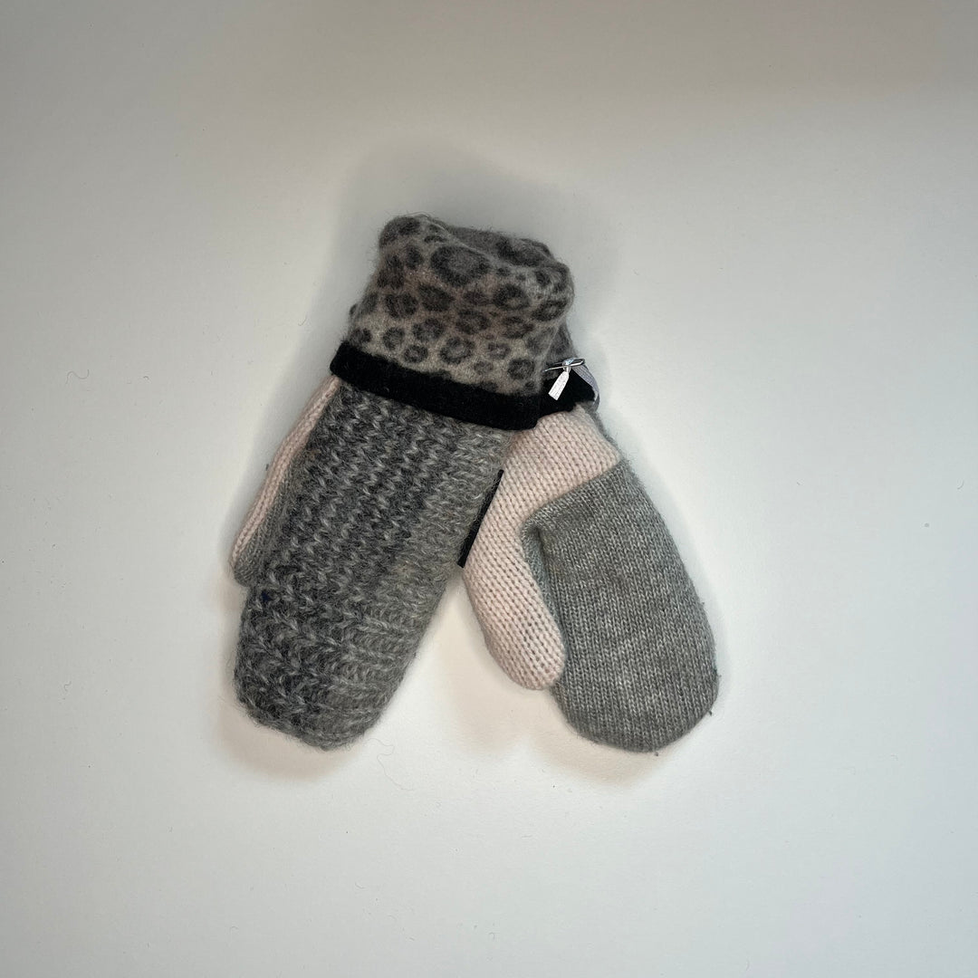 Grey & Cheetah Print Mittens