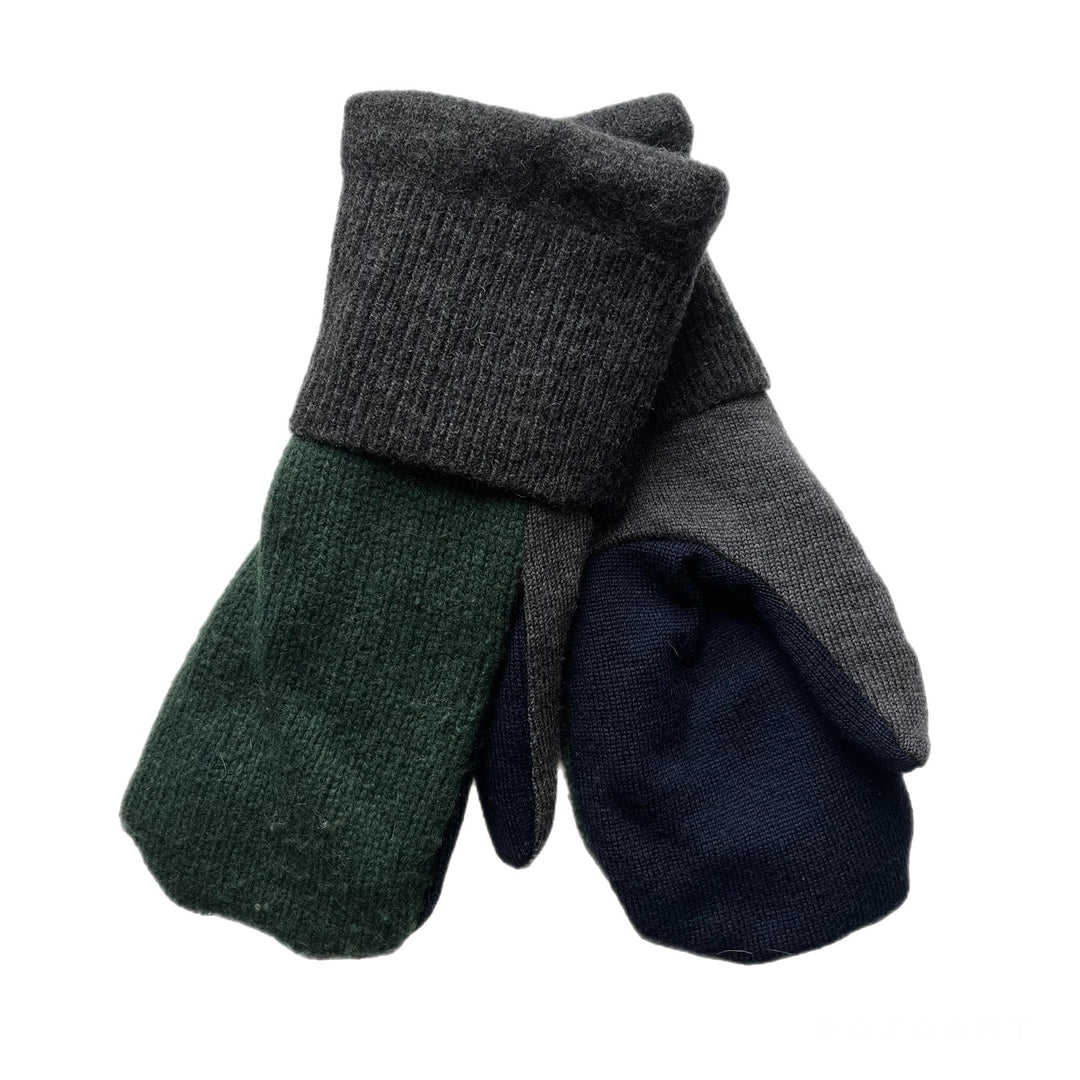 Green and Grey Mens Mitten
