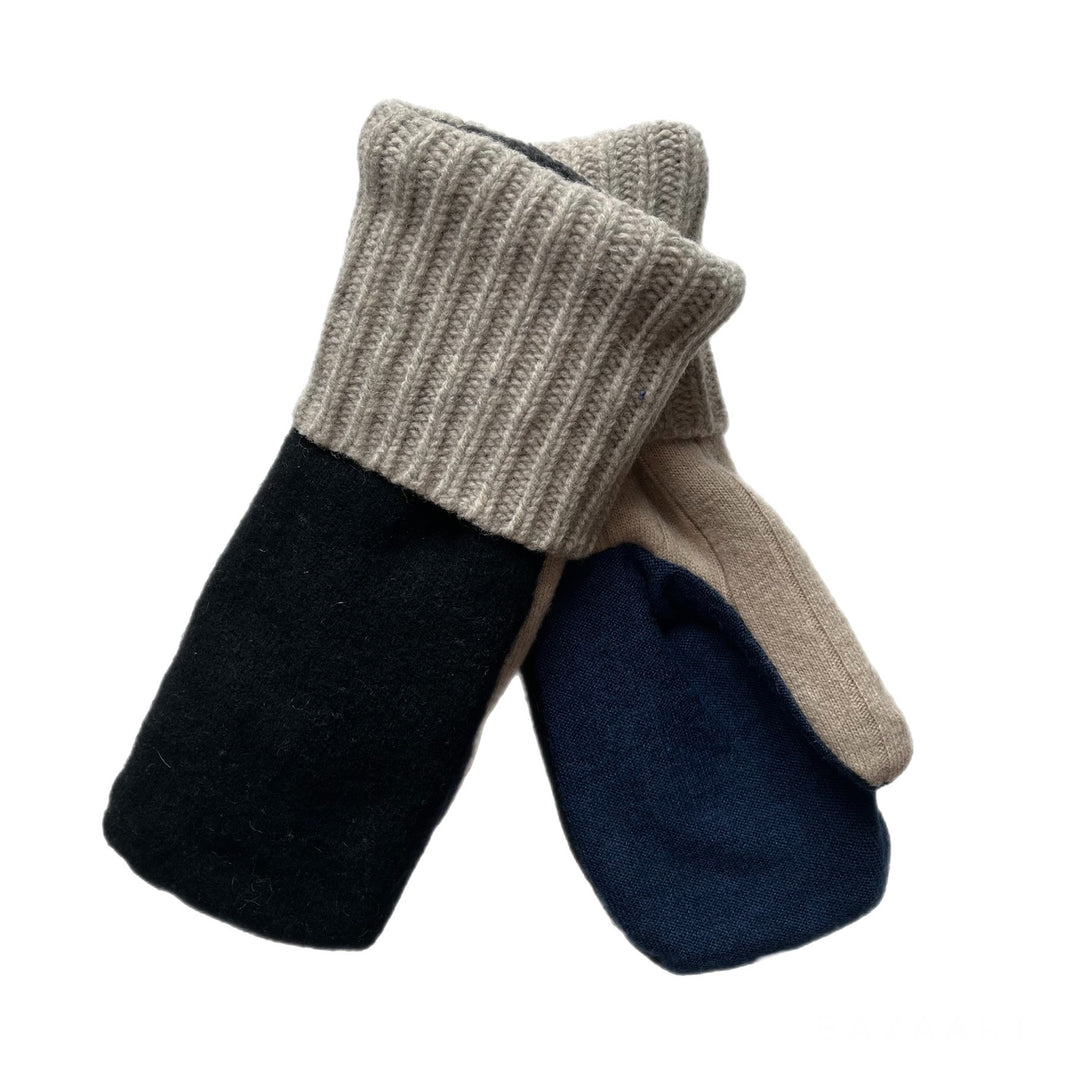 Black and Blue Mens Mittens