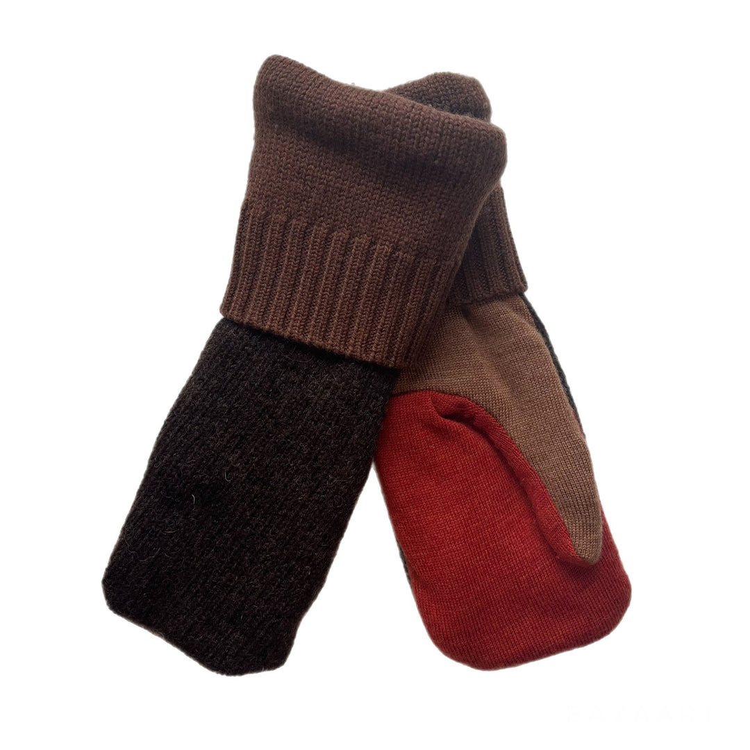 Brown and Orange Mens Mittens