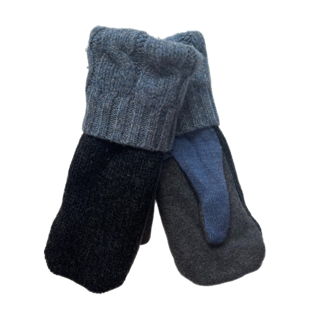 Grey and Blue Mens Mittens