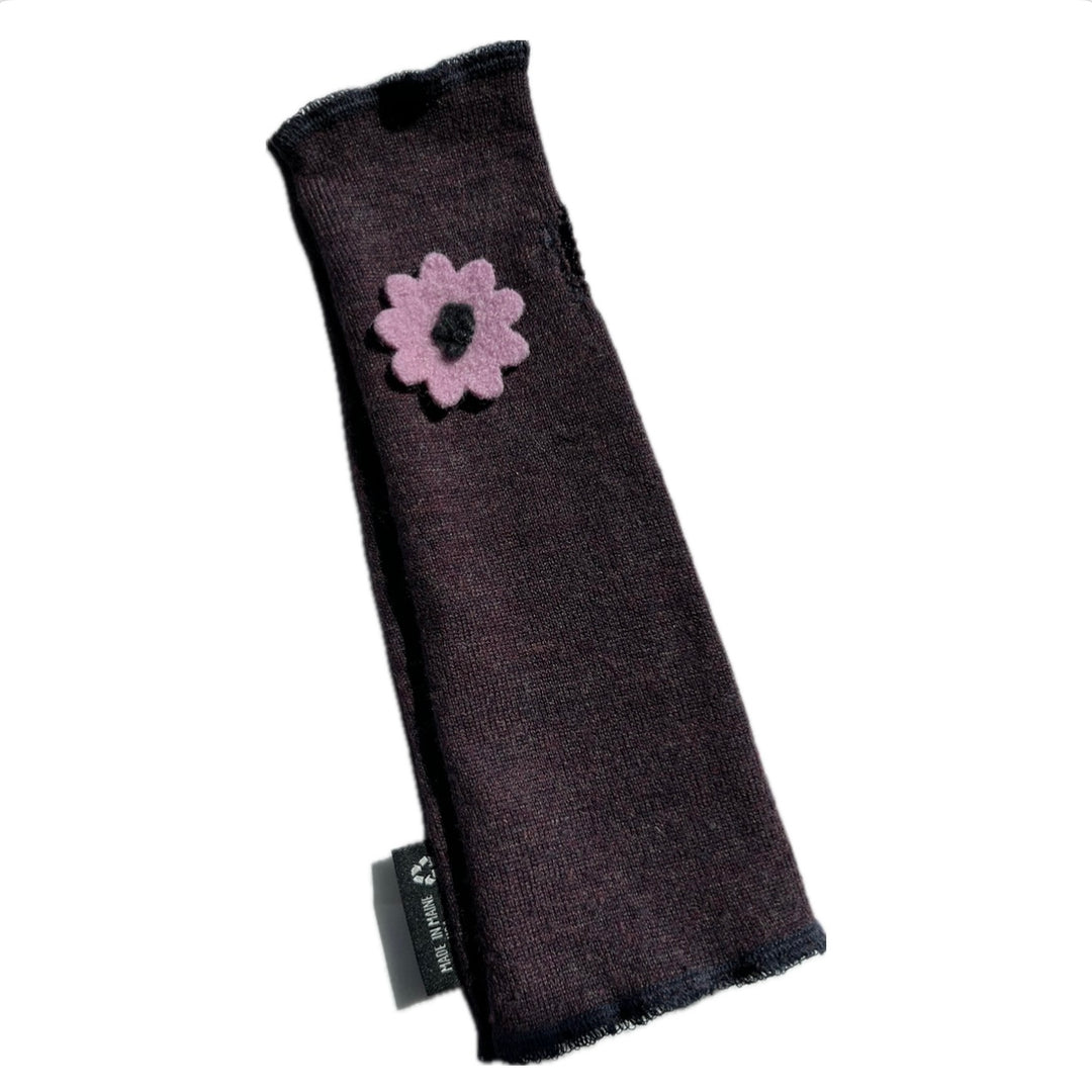 Fit & Flare Fingerless - Purple with Pink Flower