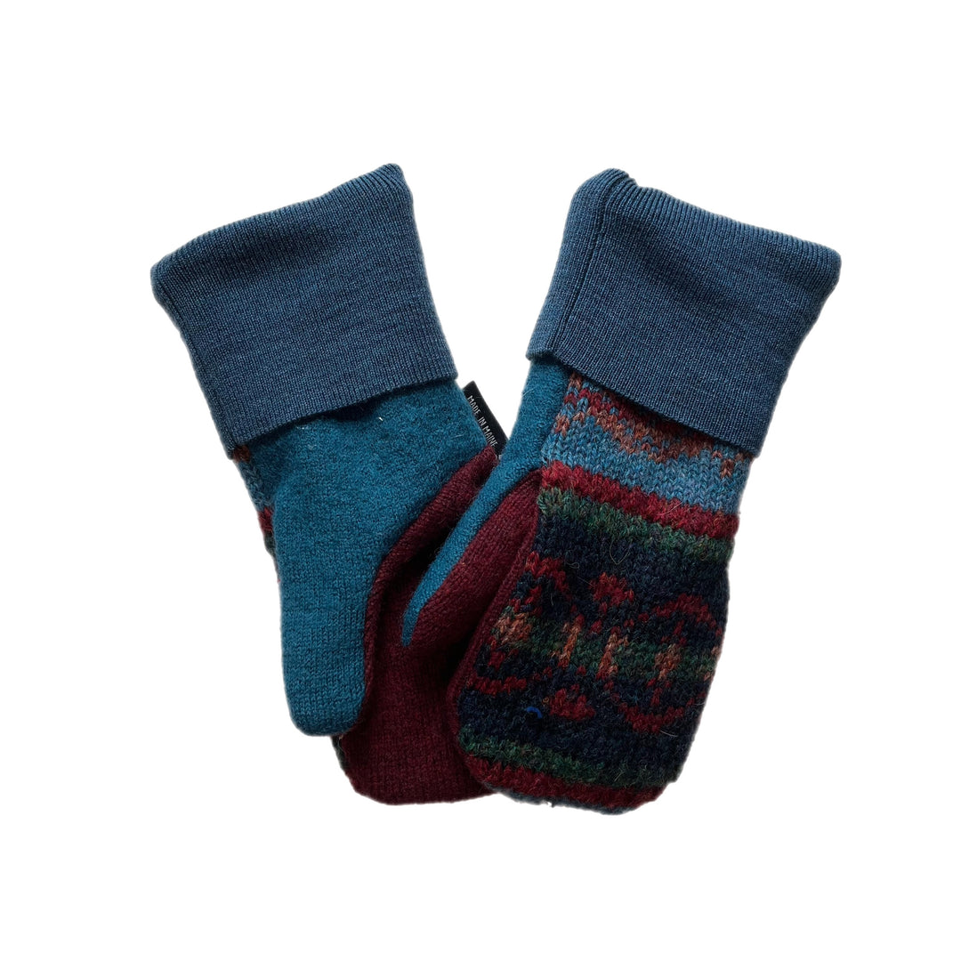 Orange and Blue Womens Mittens