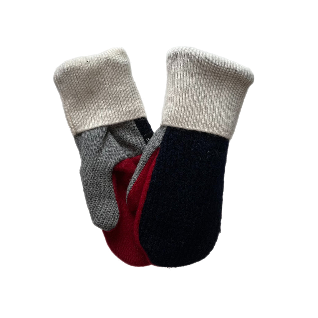 Red and Navy Womens Mittens