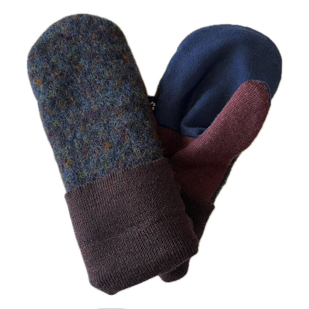 Womens Small Driving Mittens Blue & Purple Nordic