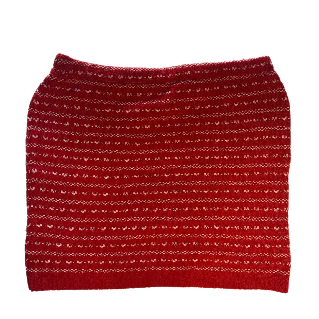 Red Striped Bun Warmer Skirt