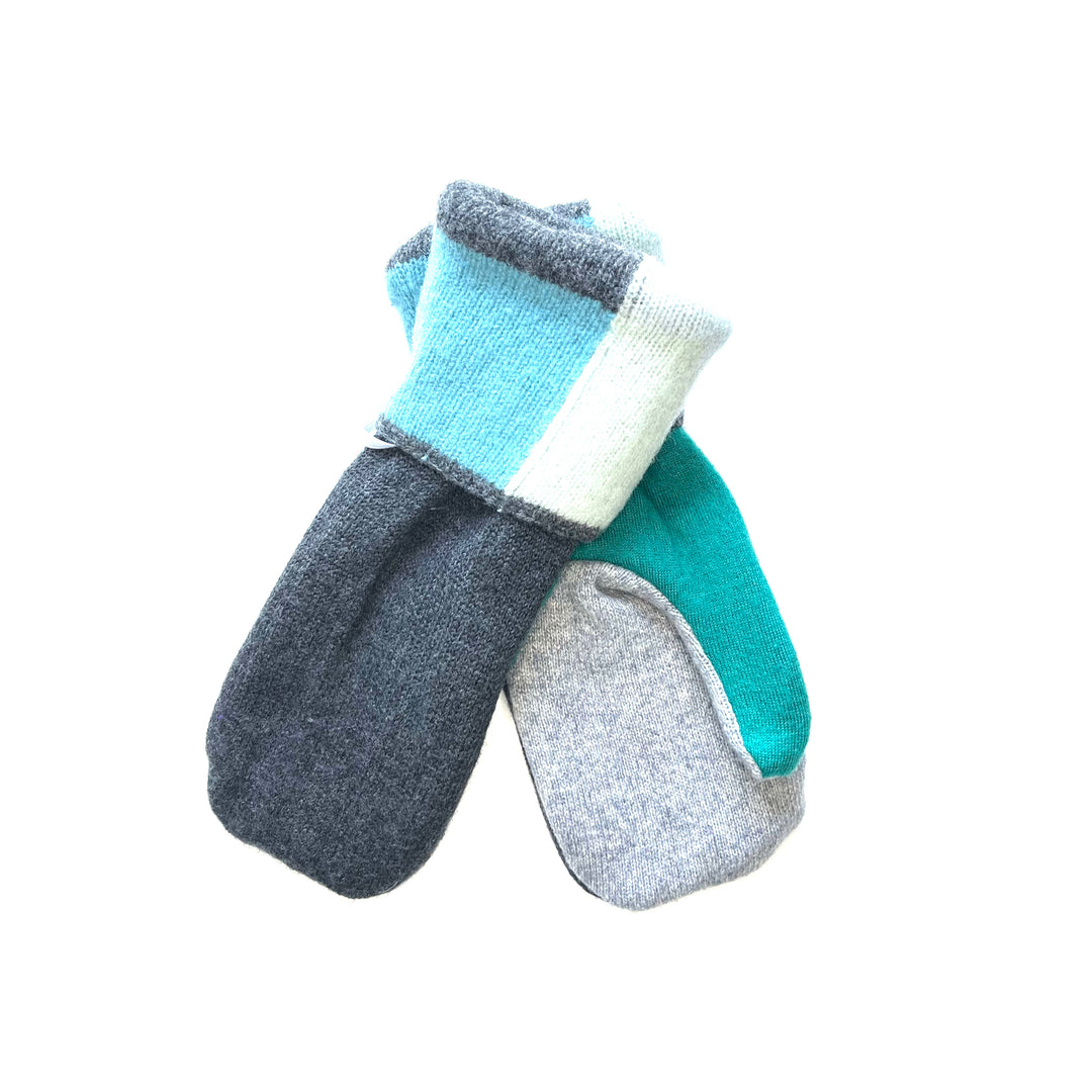Grey & Blue Mittens