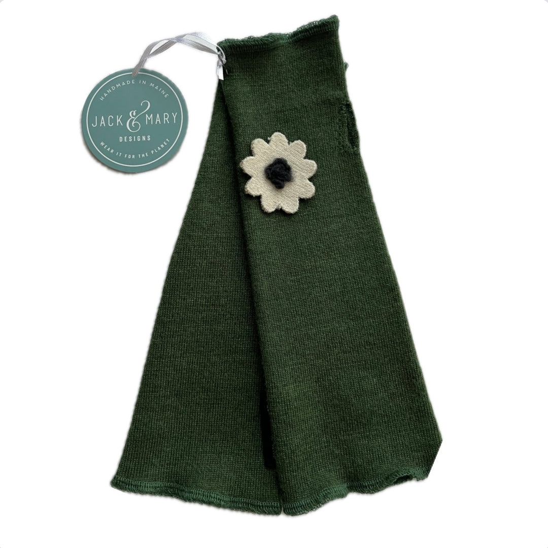 Fit & Flare Fingerless - Olive with Cream Flower - 61