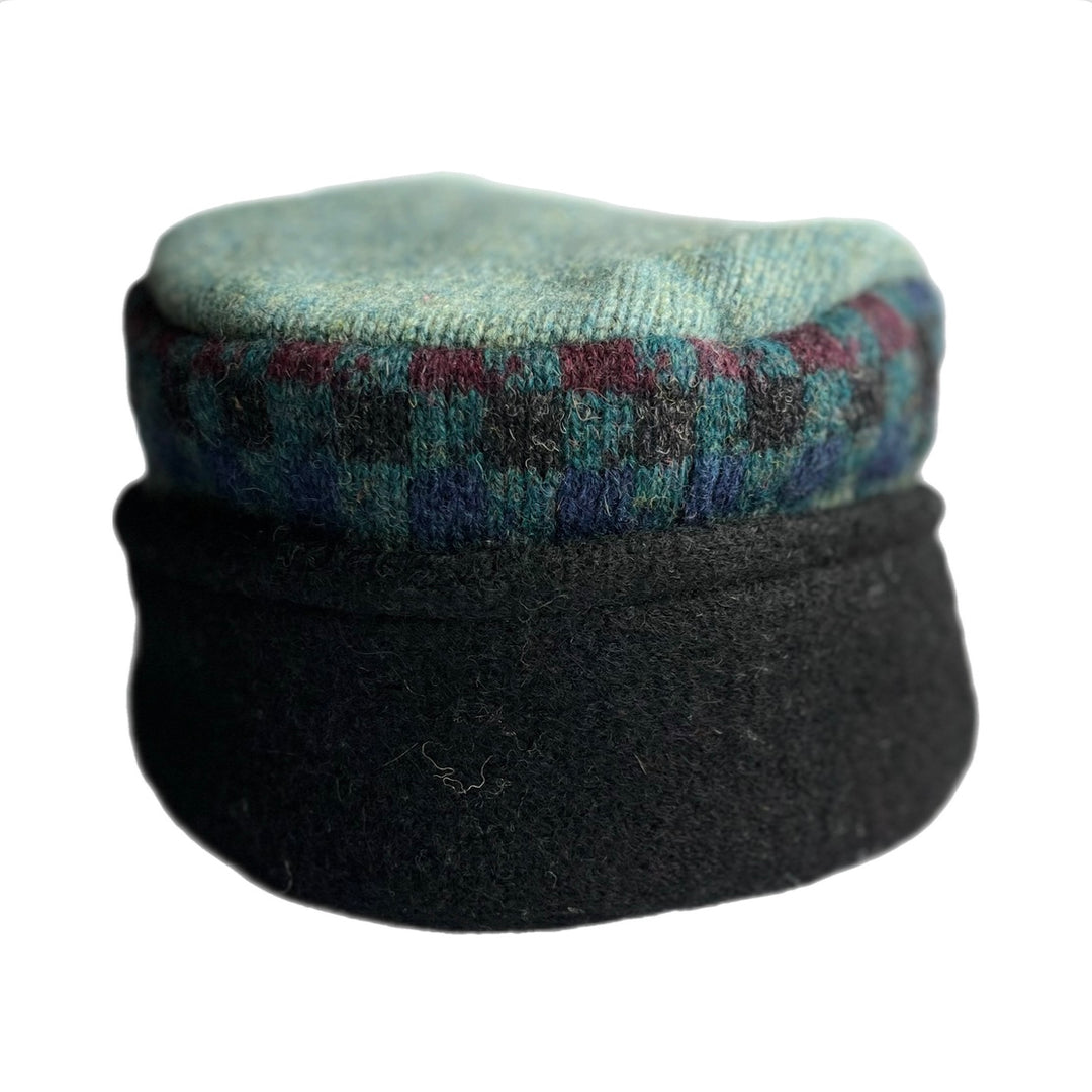 Women's Hat - Blue & Black with Blue & Maroon Pattern - 65 | One Size