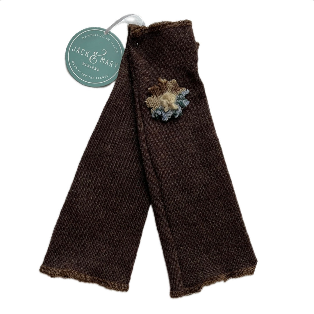 Fit & Flare Fingerless - Chocolate with Multicolor Flower - 59