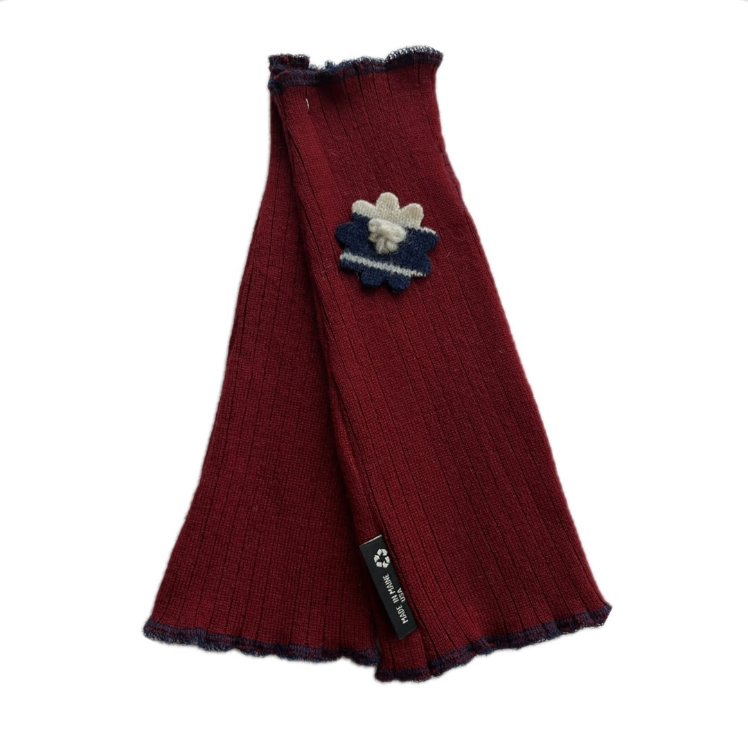 Fit & Flare Fingerless - Red with Blue & White Flower - 57