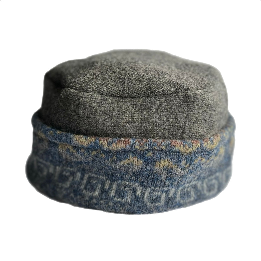 Women's Hat - Grey with Blue Pattern - 55 | One Size